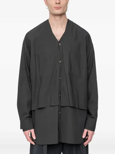 The Viridi-Anne button-up chest-pocket shirt - Black