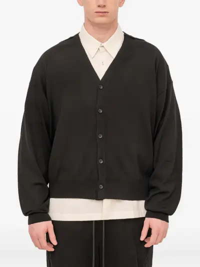 The Viridi-Anne elbow-patch cardigan - Black