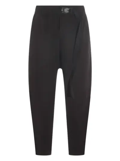 Thom Krom buckle-fastening elastic-waist straight-leg trousers - Black