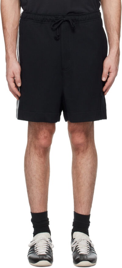 Y-3 Black French Terry Cutline Shorts