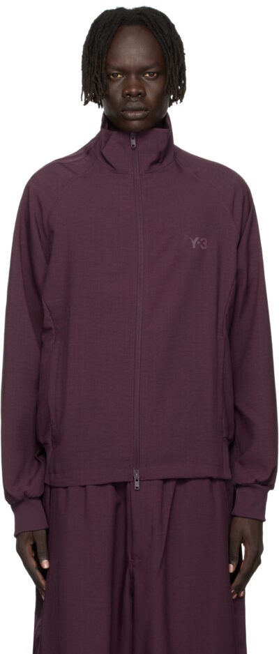 Y-3 Burgundy Sport Uniform Track Jacket