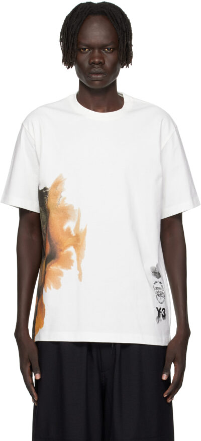 Y-3 White AOP Short Sleeve T-shirt