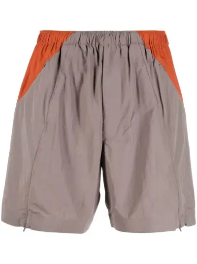 Y-3 colour-block track shorts - Neutrals