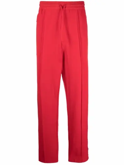 Y-3 exposed-seam track pants - Red