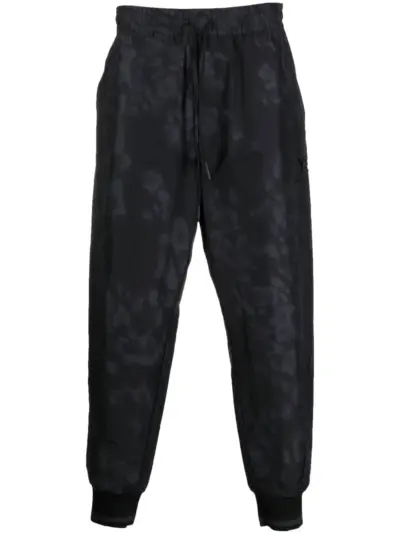 Y-3 leopard-print tapered-leg track pants - Black