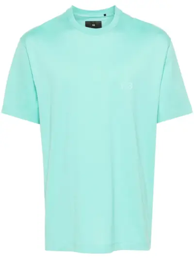 Y-3 logo-print cotton T-shirt - Green