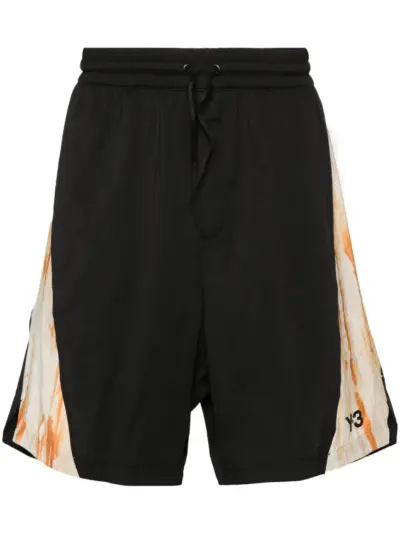 Y-3 rust-dye track shorts - Black