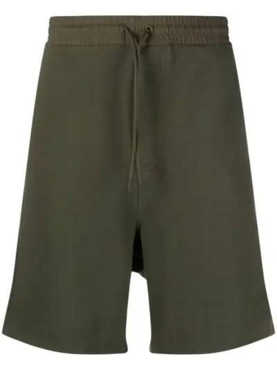 Y-3 tonal logo-patch drawstring shorts - Green