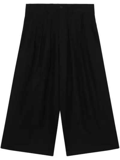 Yohji Yamamoto cotton wide-leg trousers - Black