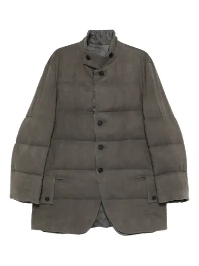 Yohji Yamamoto padded buttonfastening jacket - Grey