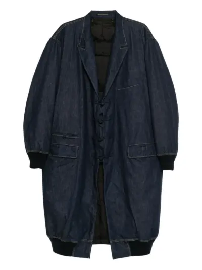 Yohji Yamamoto panelled denim coat - Blue
