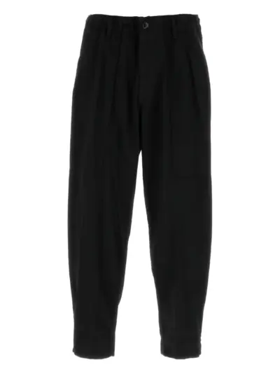 Yohji Yamamoto patch-pocket cotton trousers - Black