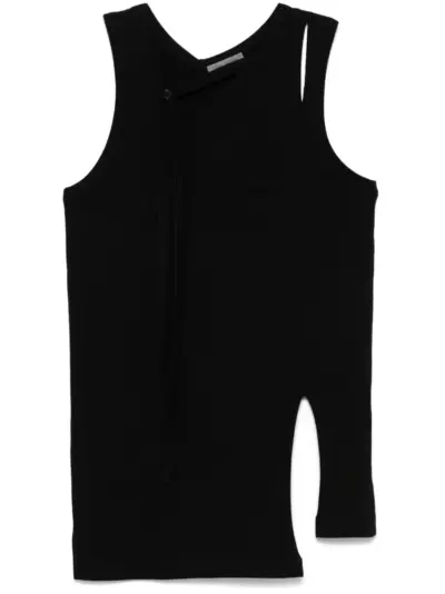 Yohji Yamamoto strap-detail tank top - Black
