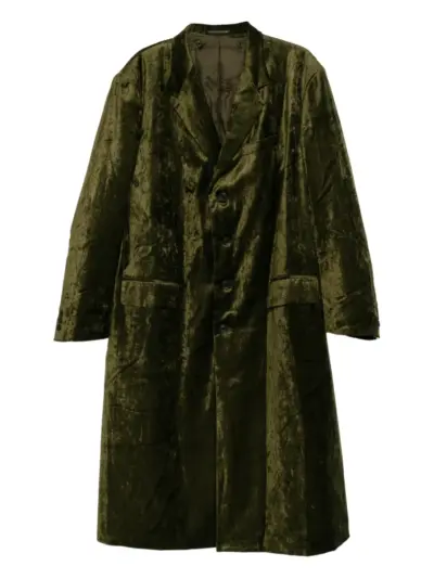 Yohji Yamamoto velvet tailored coat - Green