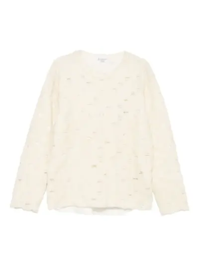 Yohji Yamamoto wool blend distressed sweater - Neutrals