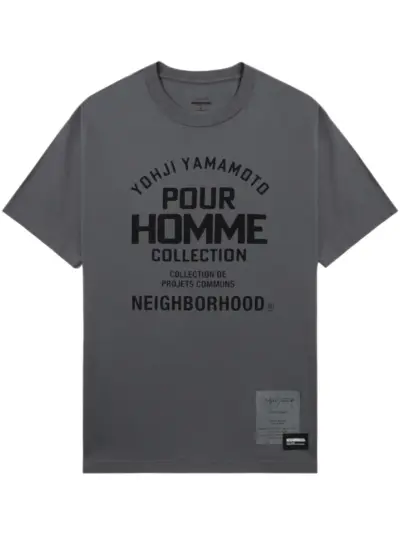 Yohji Yamamoto x Neighbourhood slogan-print T-shirt - Grey