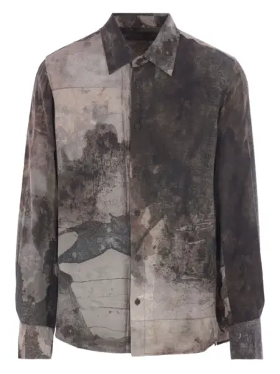 Ziggy Chen buttoned silk shirt - Grey