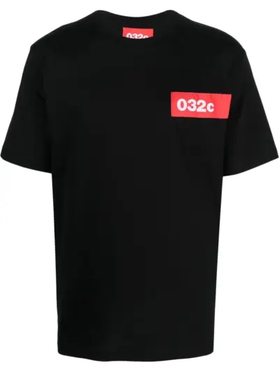 032c logo-patch short-sleeve T-shirt - Black