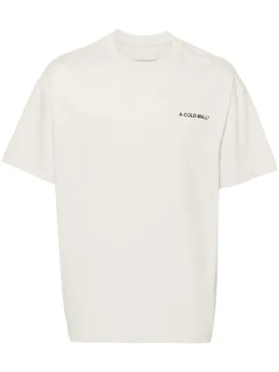 A-COLD-WALL* logo-flocked cotton T-shirt - Neutrals