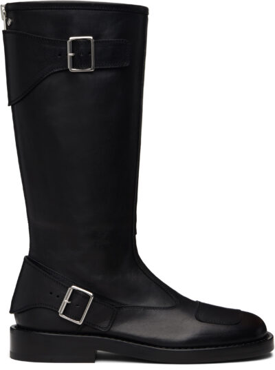 Ann Demeulemeester Black Balo High Biker Boots