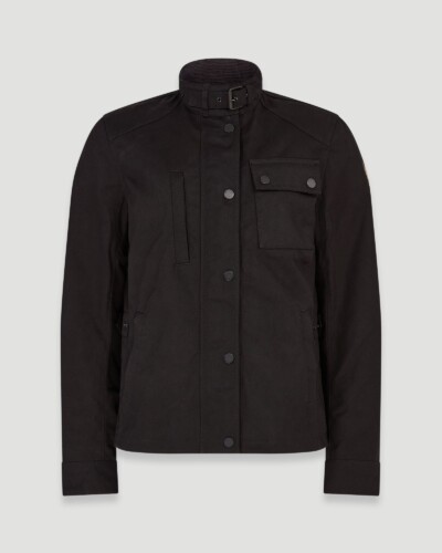 Belstaff Kate's Cottage Motorcycle Jacket Women's Waxed Cotton Black Size L