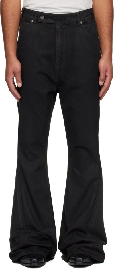 DET BLEV SENT Black Waxed Varet Jeans