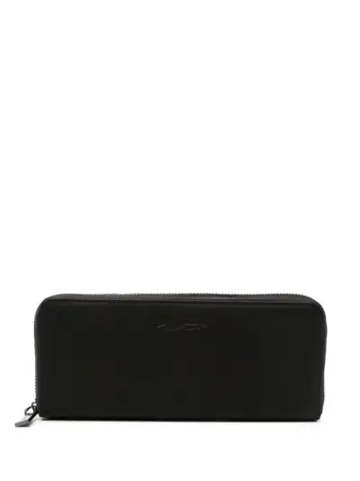 Discord Yohji Yamamoto logo-debossed leather wallet - Black
