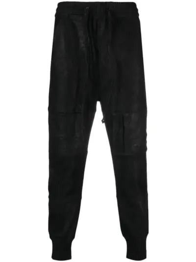 Frei-Mut Poke drawstring-waist leather trousers - Black