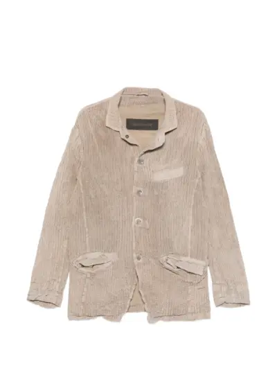 Giorgio Brato buttoned pocketed leather jacket - Neutrals