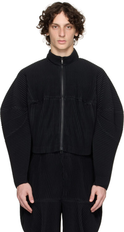 HOMME PLISSÉ ISSEY MIYAKE Black Kinetic Sculpture Jacket