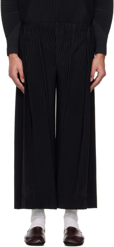 HOMME PLISSÉ ISSEY MIYAKE Black Pleats Bottoms 2 Trousers