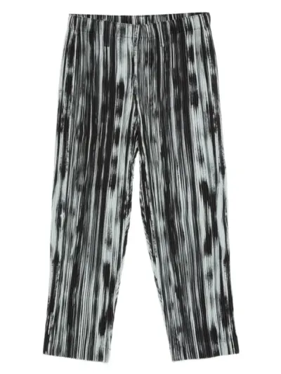 Homme Plissé Issey Miyake Brushstroke Stripe plissé trousers - Black