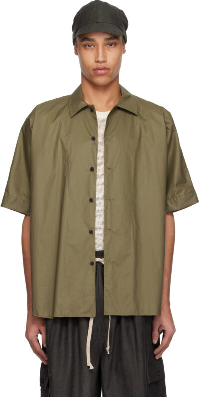 Jan-Jan Van Essche Khaki O-Project Coated Typewriter Short Sleeve Shirt