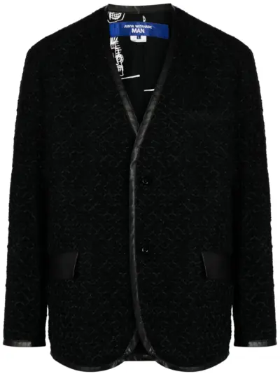 Junya Watanabe MAN V-neck single-breasted jacket - Black
