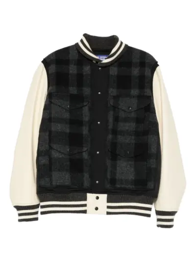 Junya Watanabe MAN check panelled jacket - Grey