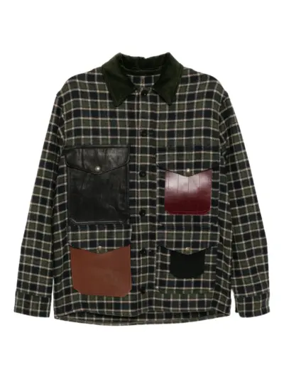 Junya Watanabe MAN check patchwork jacket - Green