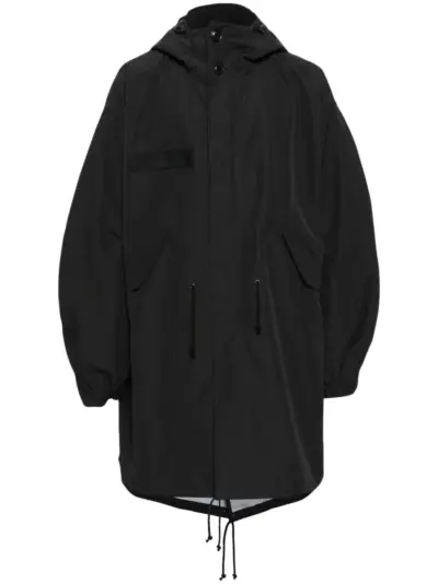 Junya Watanabe MAN drop-shoulder hooded parka coat - Black