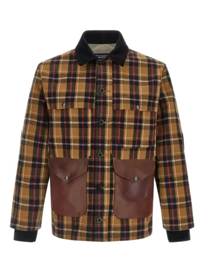 Junya Watanabe MAN x Filson checked corduroy-collar jacket - Brown