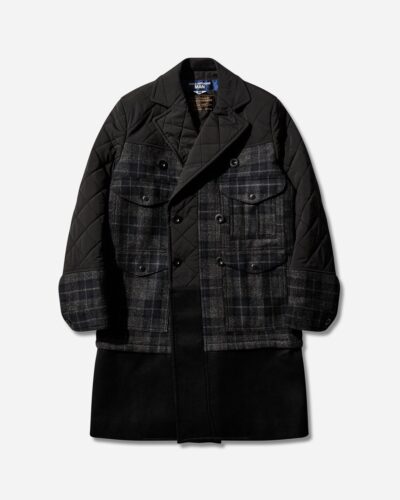 Junya Watanabe Men s Filson Check Quilted Coat Navy / Grey / Black