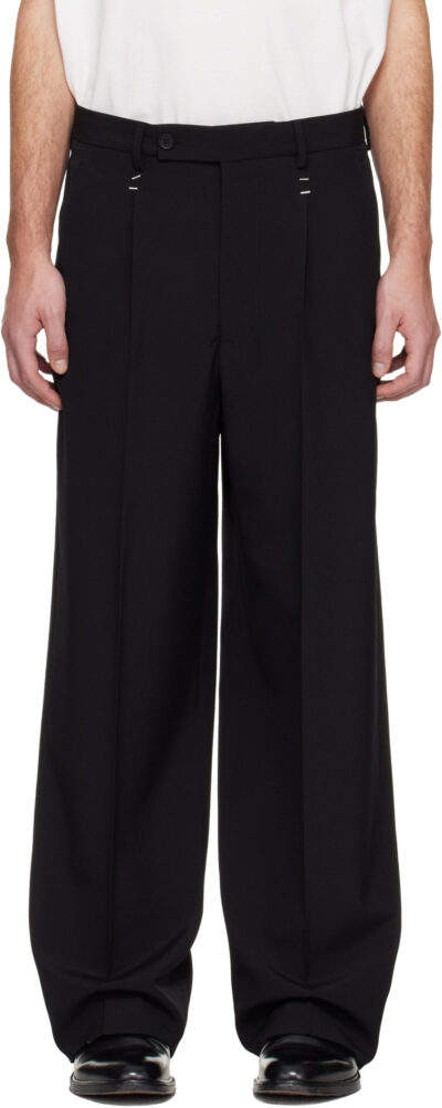 MM6 Maison Margiela Black Stapled Trousers