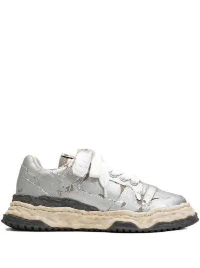 Maison MIHARA YASUHIRO Keith torn-film lace-up sneakers - Silver
