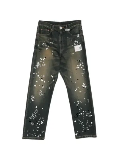 Maison MIHARA YASUHIRO crystal-embellished jeans - Blue