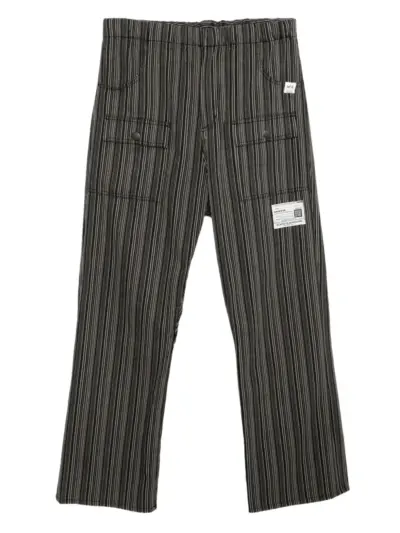 Maison MIHARA YASUHIRO logo-patched straight-leg pants - Black