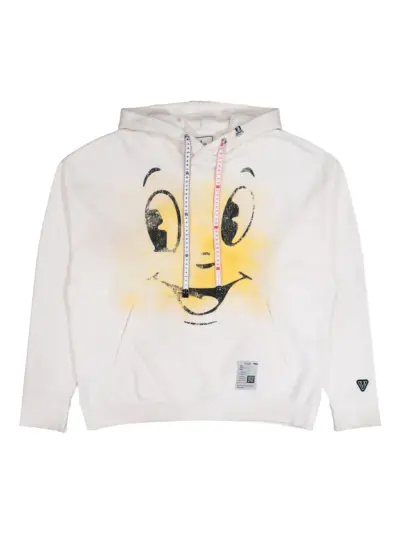 Maison MIHARA YASUHIRO printed distressed hoodie - White