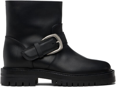 Maison Margiela Black Tabi County Buckle Ankle Boots