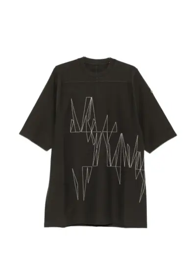 Moncler + Rick Owens jumbo knit graphic T-shirt - Brown