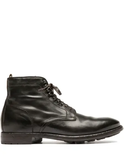 Officine Creative Prince lace-up leather boots - Brown