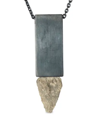 Parts of Four Arrowhead amulet necklace - Grey