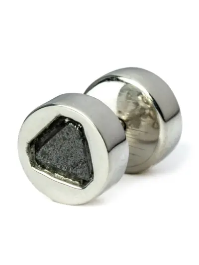 Parts of Four black diamond-encrusted stud earring - Silver