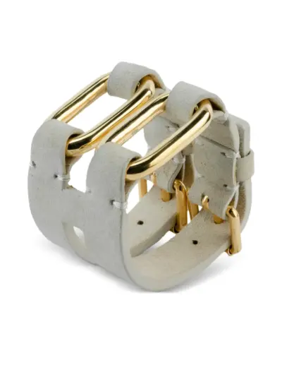 Parts of Four sterling silver Link Gauntlet bracelet - Neutrals